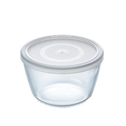 Okrągłe pudełko na lunch z pokrywką Pyrex Cook & Freeze 1,1 L 15 x 15 x 10 cm Przezroczysty Silikon Szkło (4 Sztuk)