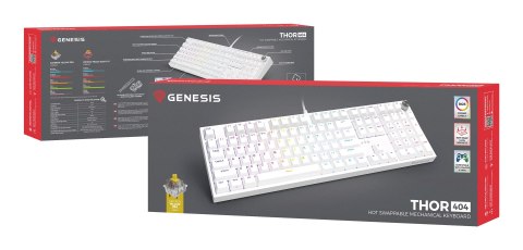 Klawiatura GENESIS THOR 404 uniwersalne USB QWERTY Angielski Biały