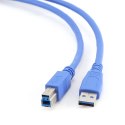 Kabel GEMBIRD CCP-USB3-AMBM-6 (USB 3.0 M - USB 3.0 Typu B F; 1,8m; kolor niebieski)