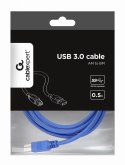 Kabel GEMBIRD CCP-USB3-AMBM-6 (USB 3.0 M - USB 3.0 Typu B F; 1,8m; kolor niebieski)