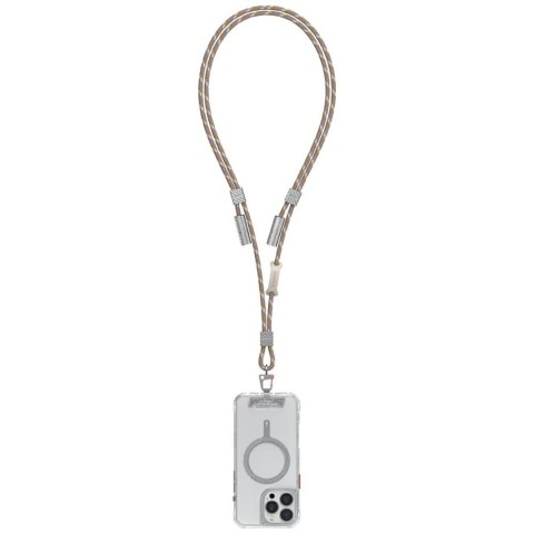 Uniwersalna smycz do telefonu kabel 2w1 Skinarma Dyno Ve USB-C/USB-C beżowy