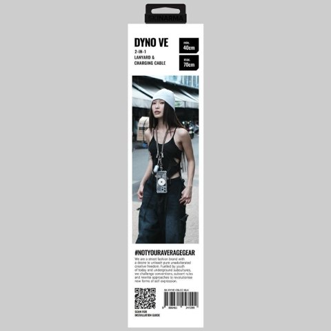 Uniwersalna smycz do telefonu kabel 2w1 Skinarma Dyno Ve USB-C/USB-C beżowy