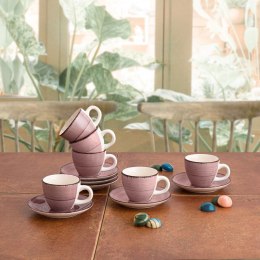 Filiżanka z talerzykiem Quid Vita Morning Różowy Ceramika 90 ml (6 Sztuk)
