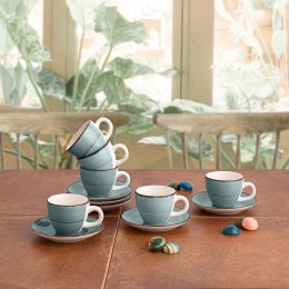 Filiżanka z talerzykiem Quid Vita Morning Turkusowy Ceramika 90 ml (6 Sztuk)