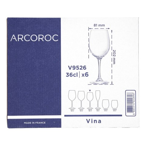 Kieliszek do wina Arcoroc Vina Przezroczysty Szkło 360 ml (6 Sztuk)