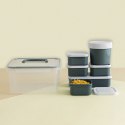 Zestaw hermetycznych pojemników kuchennych segmentowych Quid Minimal 7 Części
