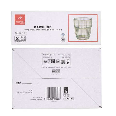 Szklanka wody Bormioli Rocco Barshine Kolor Zielony Szkło 300 ml (6 Sztuk)