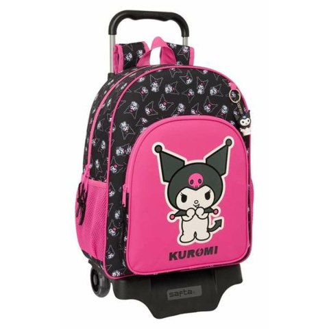 Torba szkolna z kółkami Kuromi Czarny Fuksja 33 x 42 x 14 cm