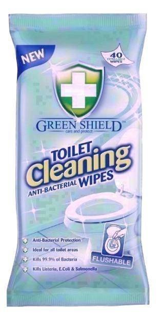 Green Shield Toilet Chusteczki Antybakteryjne do Toalety 40 szt.