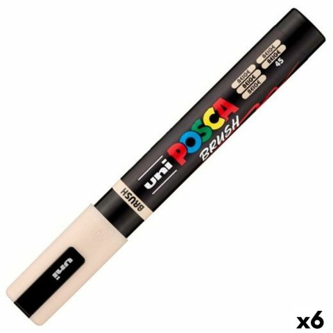 Marker BRUSH POSCA PC-5BR Beżowy (6 Sztuk)