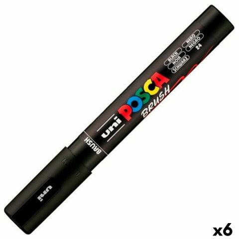 Marker BRUSH POSCA PC-5BR Czarny (6 Sztuk)