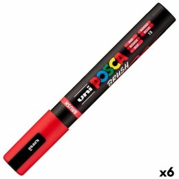 Marker BRUSH POSCA PC-5BR Czerwony (6 Sztuk)