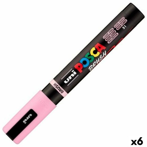 Marker BRUSH POSCA PC-5BR Jasnoróżowy (6 Sztuk)