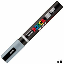 Marker BRUSH POSCA PC-5BR Szary (6 Sztuk)