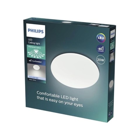Plafon LED Philips Moire Ø 38 cm Biały Metal