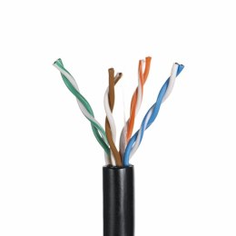 Kabel UTP A-LAN drut, zewnętrzny suchy, 100% miedź KIU5OUTS305Q (UTP; 305m; kat. 5e; kolor czarny)