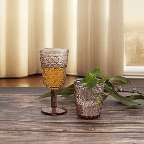 Kieliszek do wina Bidasoa Agata Różowy Szkło 285 ml (6 Sztuk)