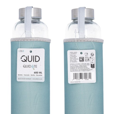 Butelka wody Quid Quidate Niebieski Szkło 600 ml (12 Sztuk)