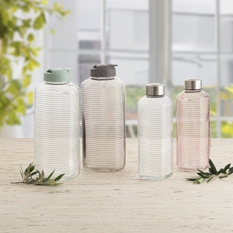 Butelka wody Quid Velvet Szary Szkło 1,8 L (6 Sztuk)