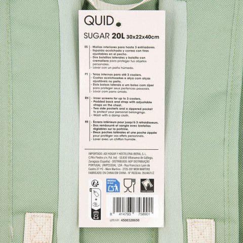 Plecak-lodówka Quid Sugar Kolor Zielony Materiałowy 20 L 30 x 22 x 4 cm (6 Sztuk)