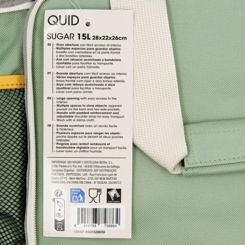 Torba termiczna Quid Sugar Kolor Zielony 28 x 22 x 26 cm (6 Sztuk)