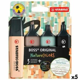 Zestaw markerów fluorescencyjnych Stabilo BOSS ORIGINAL NATURECOLORS Wielokolorowy 4 Części (5 Sztuk)