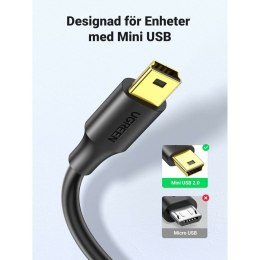 Kabel USB 2.0 A na Mini USB B Ugreen 10386 Czarny 3 m