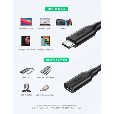 Kabel USB-C 3.1 Ugreen 10387 Czarny 1 m