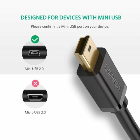 Kabel USB na Mini USB Ugreen 10385 Czarny