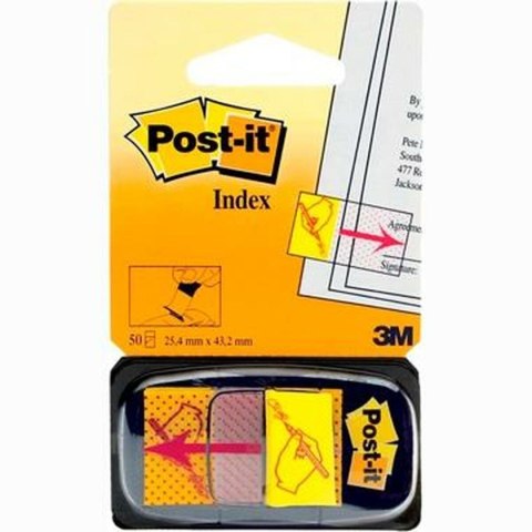 Karteczki przyklejane Post-it INDEX 680 Żółty 25 x 50 mm
