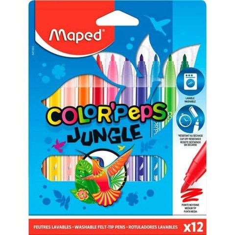 Zestaw markerów Maped COLOR´PEPS JUNGLE Wielokolorowy 12 Części (12 Sztuk)