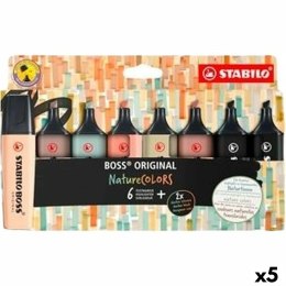 Zestaw markerów fluorescencyjnych Stabilo BOSS ORIGINAL NATURECOLORS Wielokolorowy 8 Części (5 Sztuk)