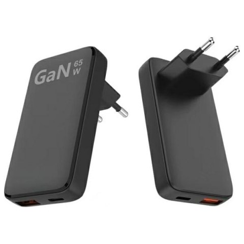 Beline Ład. siec. 1x USB-C + 1x USB 65W czarna /black (only head) PD 3.0 + QC 3.0 BLN2CW65