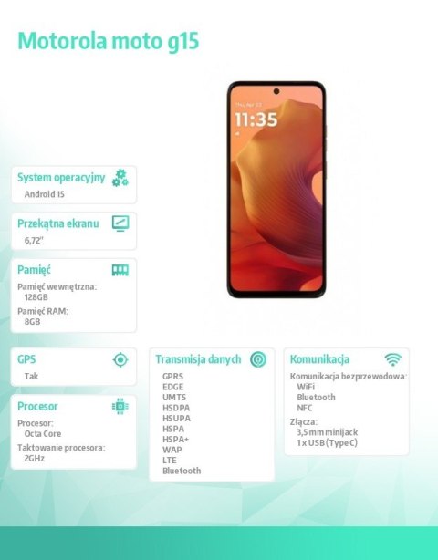 Smartfon moto g15 8/128GB Sunrise Orange