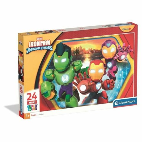Układanka puzzle Clementoni Maxi - Iron Man and his awesome friends 62 x 42 cm 24 Części