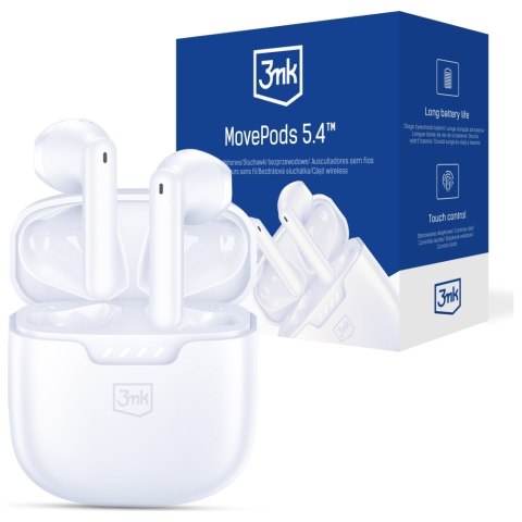 Słuchawki TWS 3MK Movepods Bluetooth 5.4 biały
