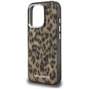 Etui Karl Lagerfeld IML Leopard Pattern MagSafe do iPhone 16 Pro brązowy
