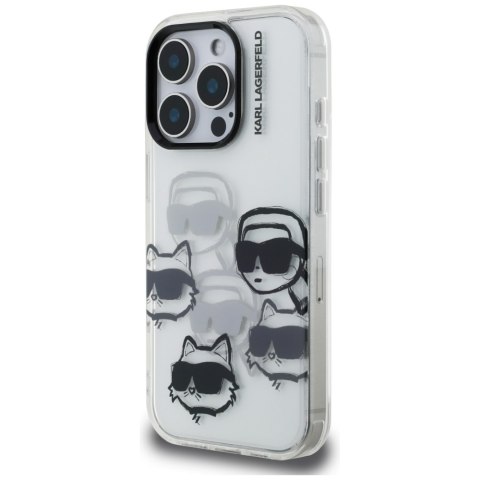 Etui Karl Lagerfeld IML Multi K&C Head Pattern do iPhone 16 Pro Max przezroczysty