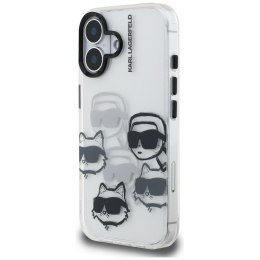 Etui Karl Lagerfeld IML Multi K&C Head Pattern do iPhone 16 przezroczysty