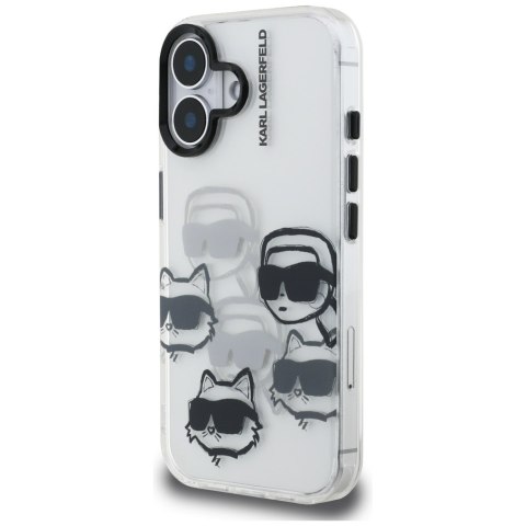 Etui Karl Lagerfeld IML Multi K&C Head Pattern do iPhone 16 przezroczysty