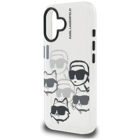 Etui Karl Lagerfeld IML Multi K&C Head Pattern do iPhone 16 przezroczysty