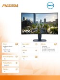 Monitor AW3225DM 31.6 cala Curved NVIDIA G-Sync Compatible 180Hz VA QHD (3440x1440)/16:9/DP/2xHDMI/3xUSB 3.2/3Y AES&PPE