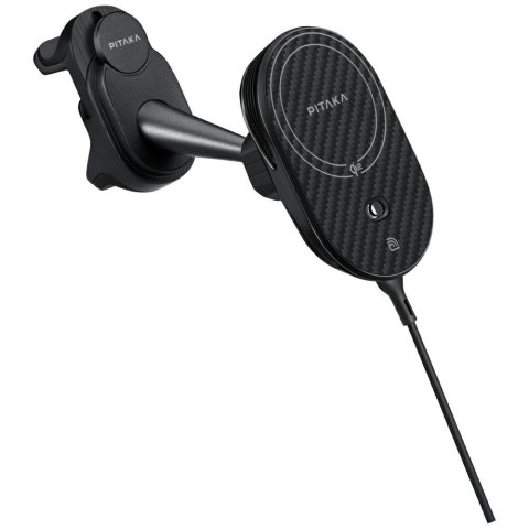 Uchwyt samochodowy z ładowarką bezprzewodową PITAKA MagEZ Pro 2 Qi2 Tesla Magsafe do Tesla Model 3/Y czarno szary