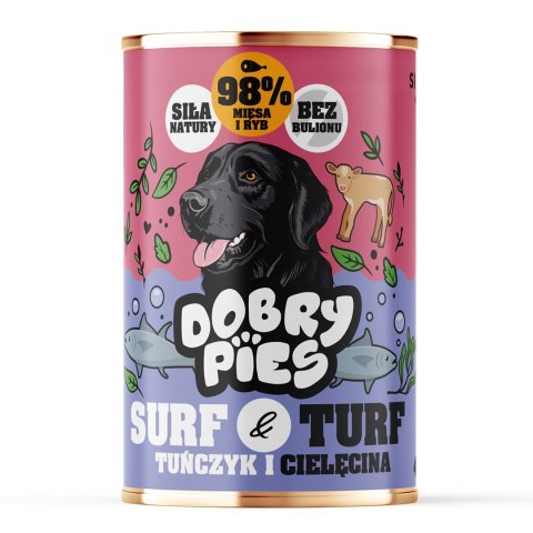 DOBRY PIES Surf&Turf Tuńczyk i Cielęcina mokra karma dla psa 400g