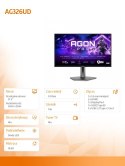Monitor AG326UD 31.5 cala 4K QD-OLED 165Hz HDMIx2 DP Pivot Głośniki