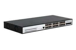 Extralink Switch PoE Chiron Pro 24x RJ45 1000Mb/s PoE, 4x SFP+, L3, zarządzalny, 370W