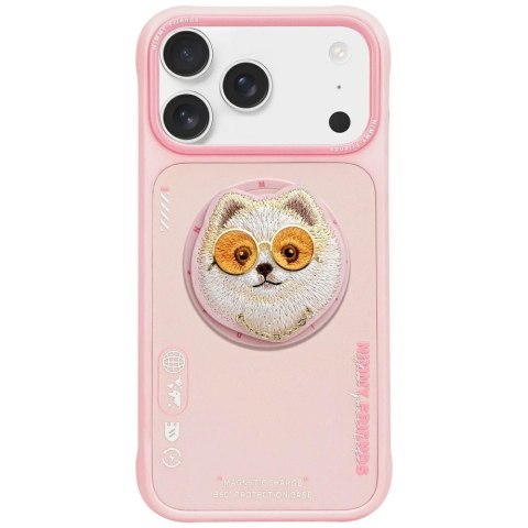 Etui Nimmy Glasses Cool Dog MagSafe do iPhone 17 Pro Max różowy
