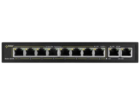 PULSAR SG108 łącza sieciowe Gigabit Ethernet (10/100/1000) Obsługa PoE Czarny