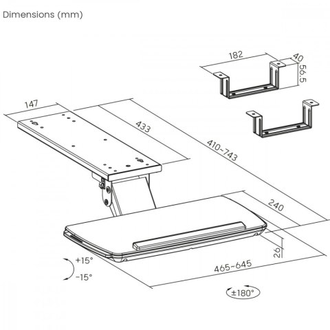 Uchwyt na klawiaturę MC-156 W, max 5kg