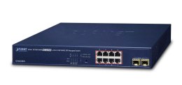 PLANET GS-4210-8P2S łącza sieciowe Zarządzany Gigabit Ethernet (10/100/1000) Obsługa PoE 1U Niebieski